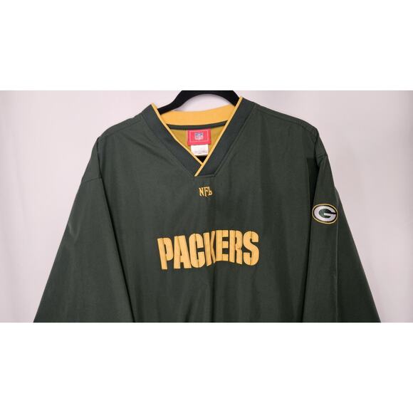 NFL Team Apparel Green Bay Packers Mens Size Large Pull-Over Green Wind Breaker - Picture 2 of 8